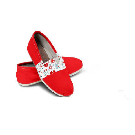 Red Canvas Nurse Flats